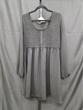 Dokotoo Women’s Fall Long Sleeve Smocked A‑Line Mini Dress Black Size L